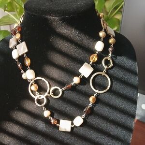 Chic Gold and Brown Women's Necklace